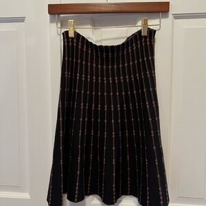 Max Studio Black and Brown A-Line Skirt